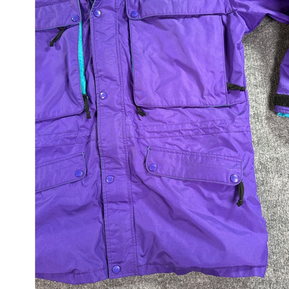 Vintage LL Bean Mountain Parka Jacket Mens XL Purple Teal 90s Made in USA - Picture 4 of 15
